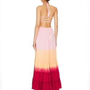 Naia Maxi dress in orange red sunset Ombre ( Revolve)